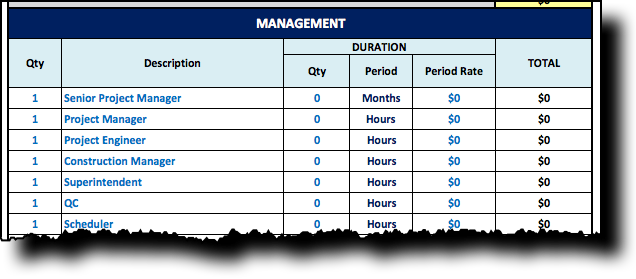 VRF General Conditions Cost - VRF Wizard