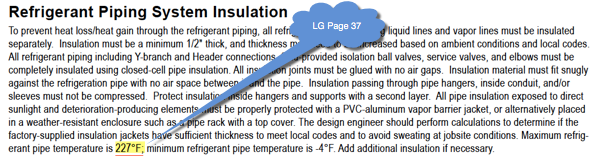 LG Refrigerant Piping Insulation Temperature Rating